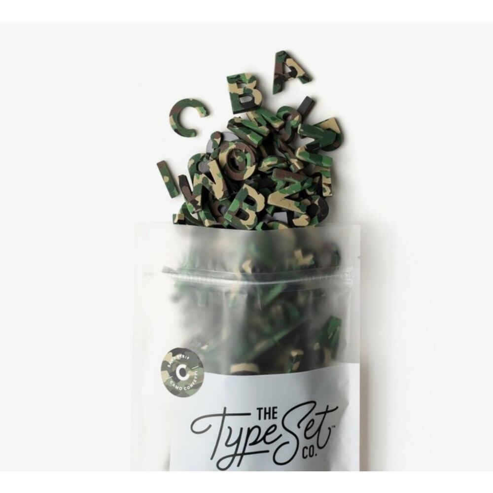 NWT Modern Camo Magnetic Letters The Type Set Co. green